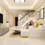 3d rendering white wood living room near bedroom upstair 1