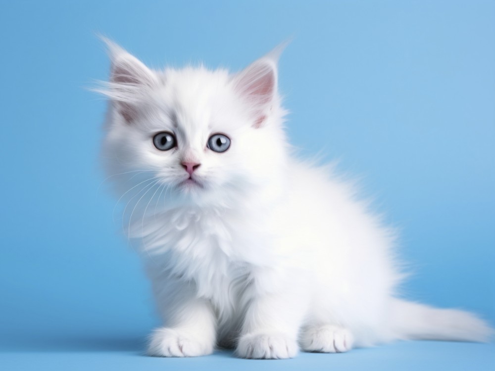 view adorable kitten with simple background