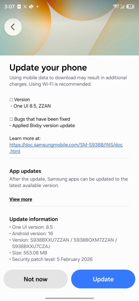 Samsung has started rolling out a fresh One UI 8.5 Beta update based on Android 16 63 image 19